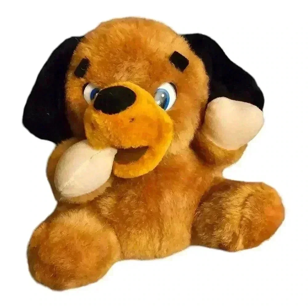 Dreamland 10" Vintage Brown Puppy Dog Thumb Sucking Stuffed Animal Toy
